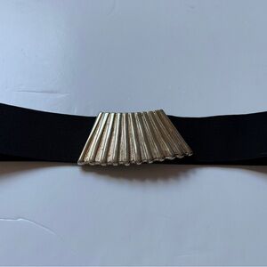 Gold Accent Elastic Waist Belt for Women